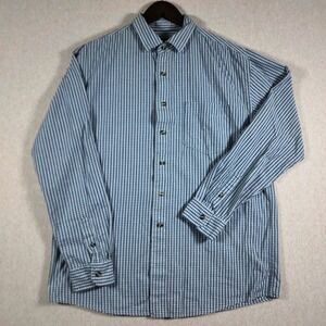 Aigle Gorpcore Mens Large L Blue White Grid Check Button Shirt Cotton Prep